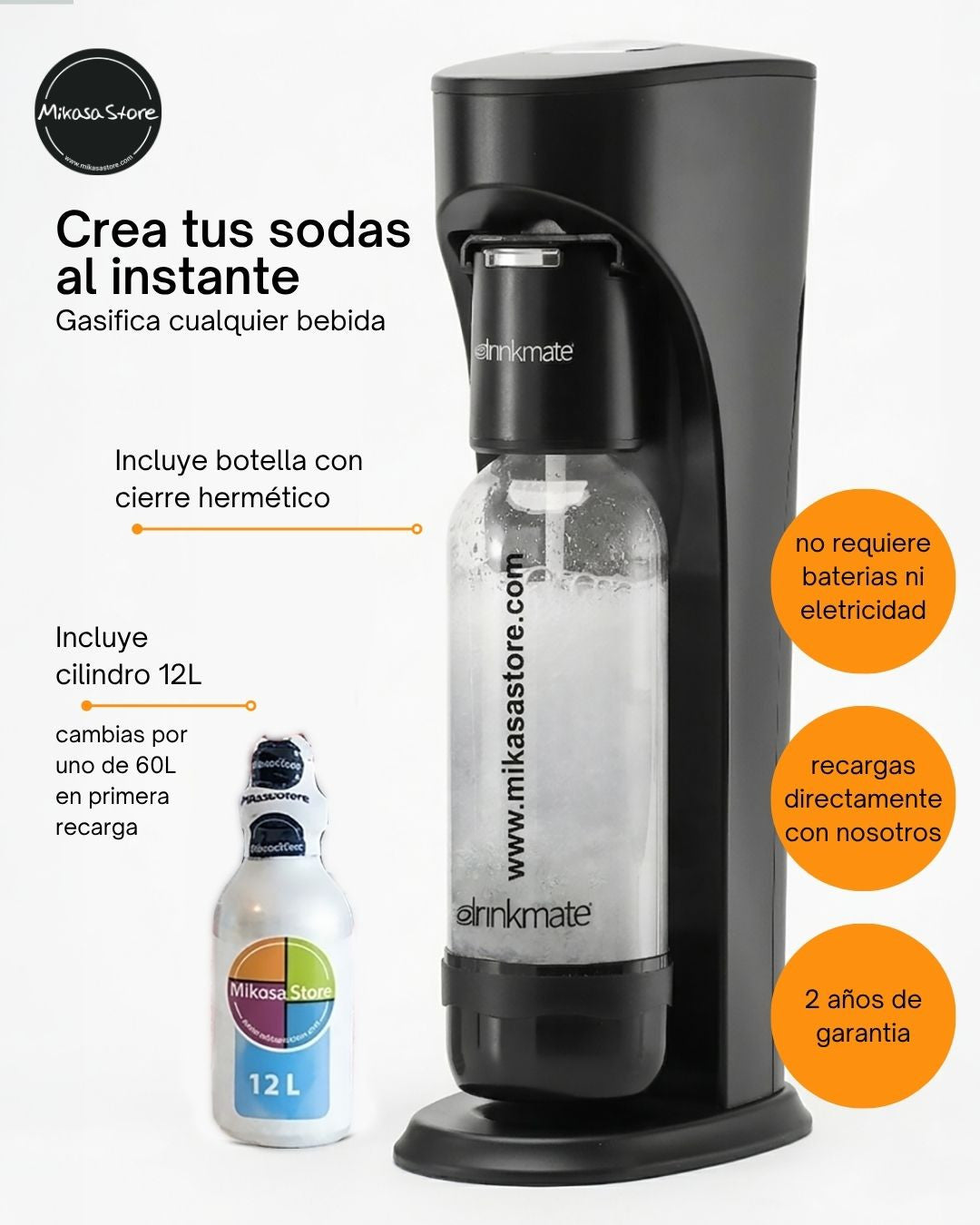Máquina Negra Para Gasificar  Cualquier Bebida Drinkmate