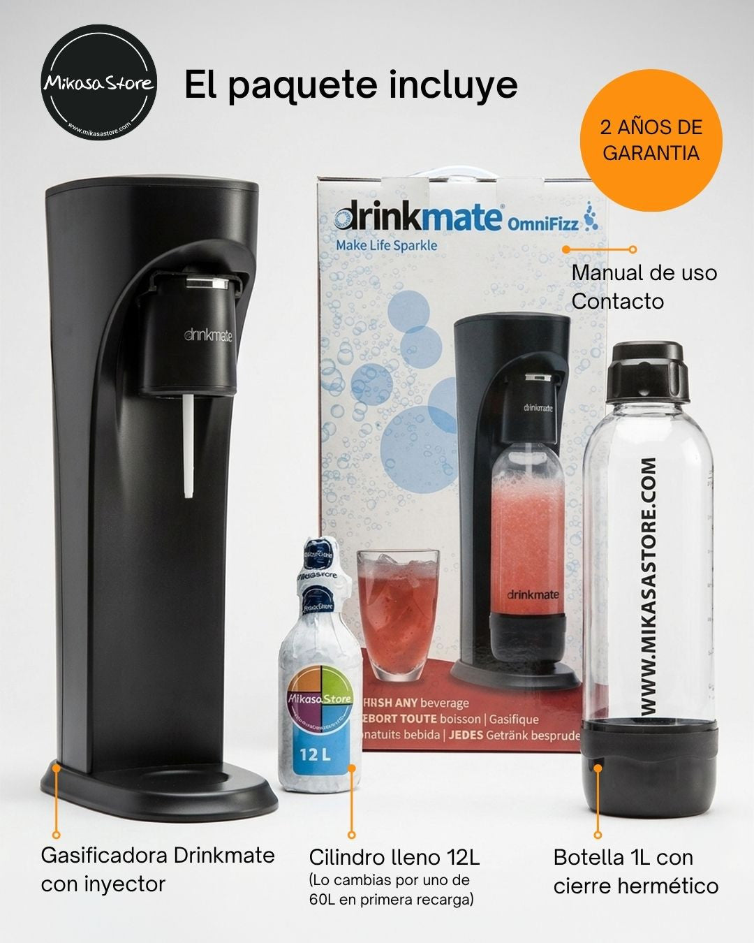 Máquina Negra Para Gasificar  Cualquier Bebida Drinkmate