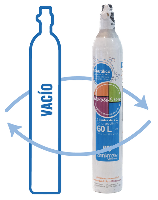 Recarga Cilindro de Gas - iSODA Sodastream Drinkmate Philips