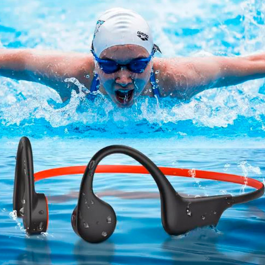 Audífonos de conducción ósea a prueba de agua IPX8