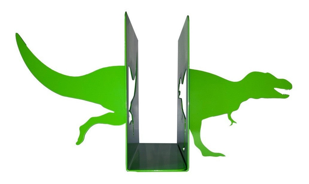Sujetalibros Dinosaurio Metálico Verde