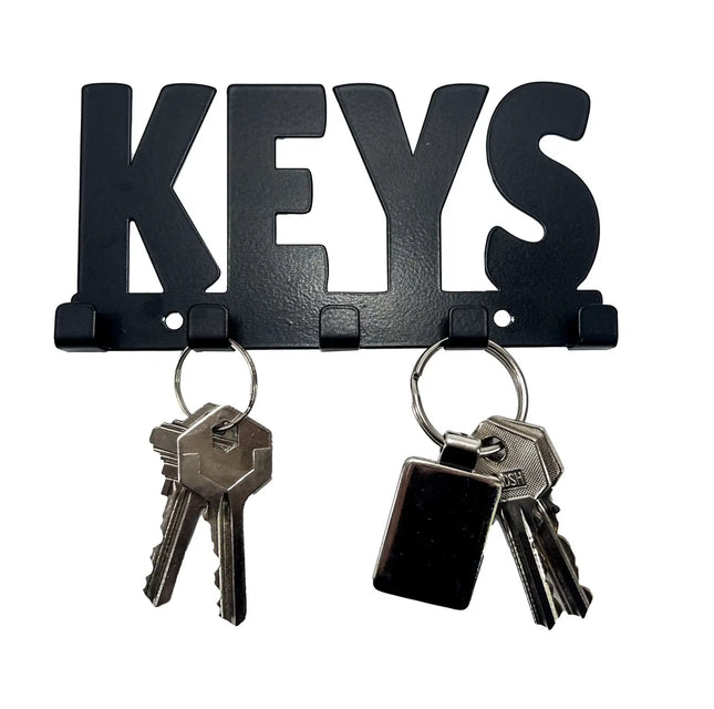 Portallaves En Metal Keys Pared Diseño Negro