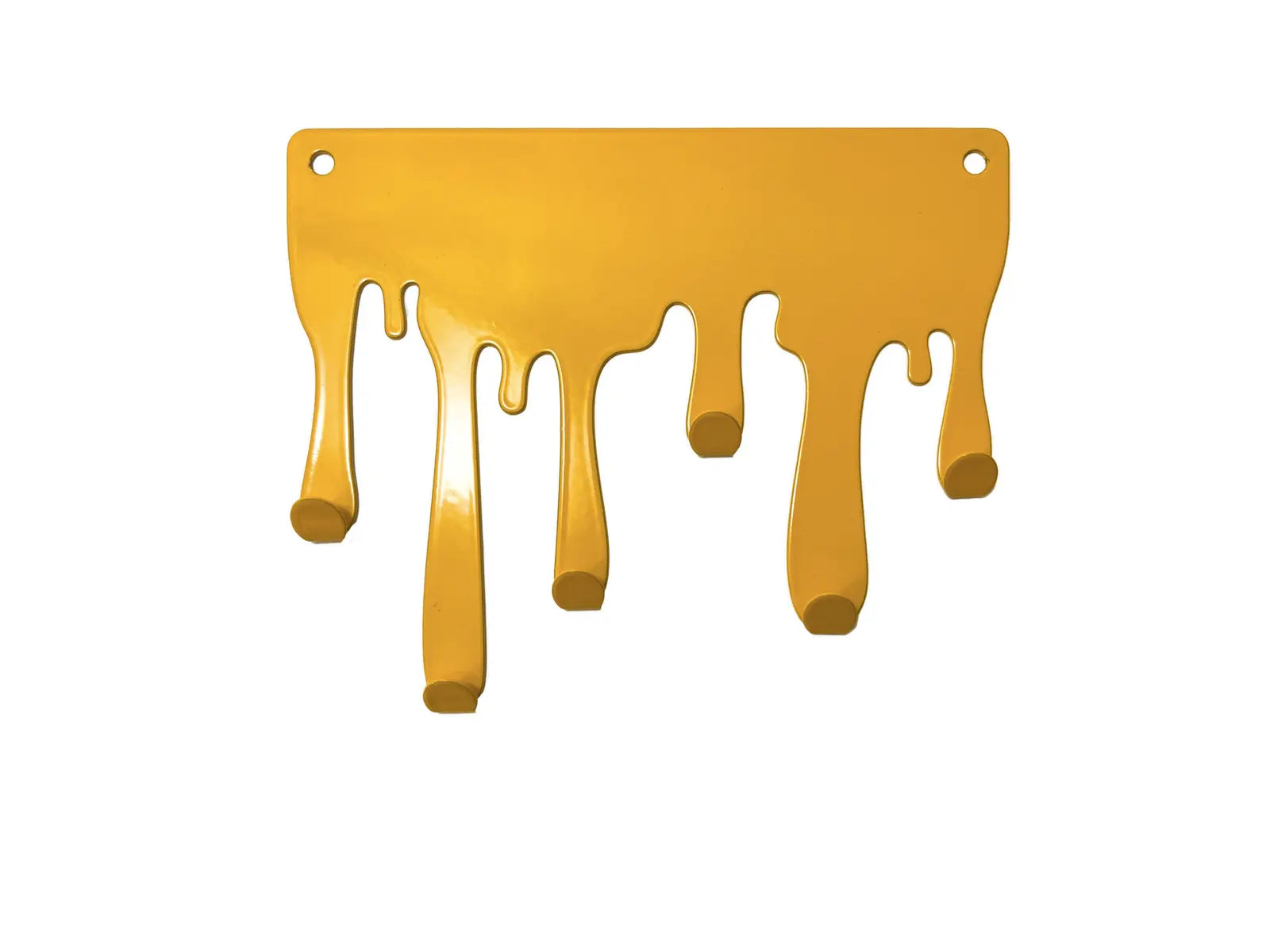 Portallaves Pared En Metal Melted Efecto Derretido Amarillo