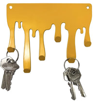 Portallaves Pared En Metal Melted Efecto Derretido Amarillo
