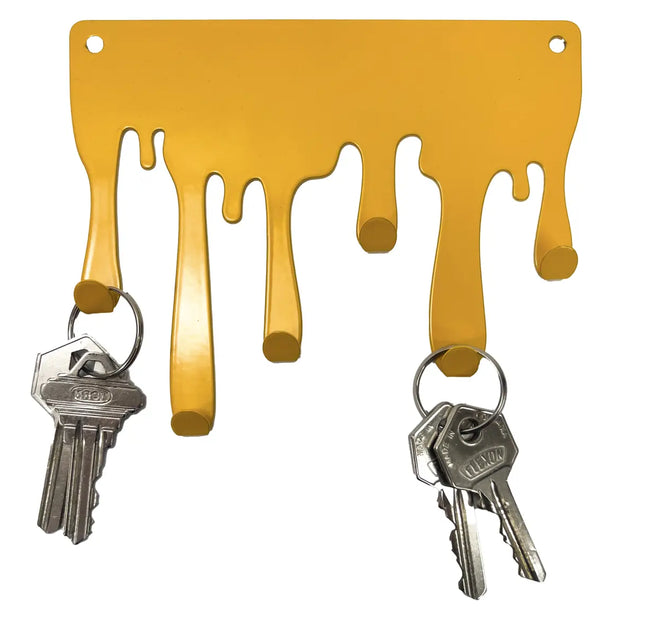 Portallaves Pared En Metal Melted Efecto Derretido Amarillo