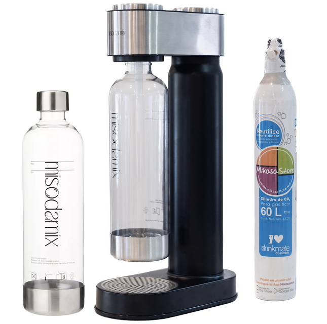 Combo Máquina gasificadora de agua MISODAMIX + Botella 1Litro