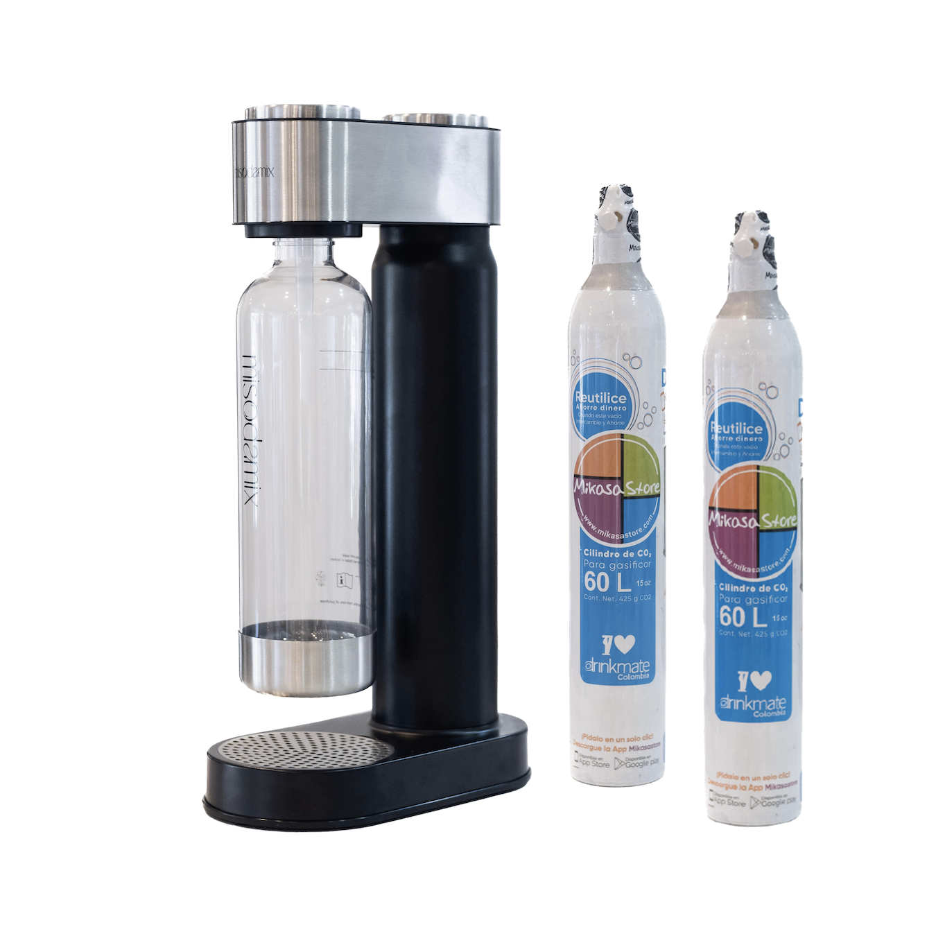 Combo Máquina gasificadora de agua MISODAMIX + 1 Cilindro Repuesto