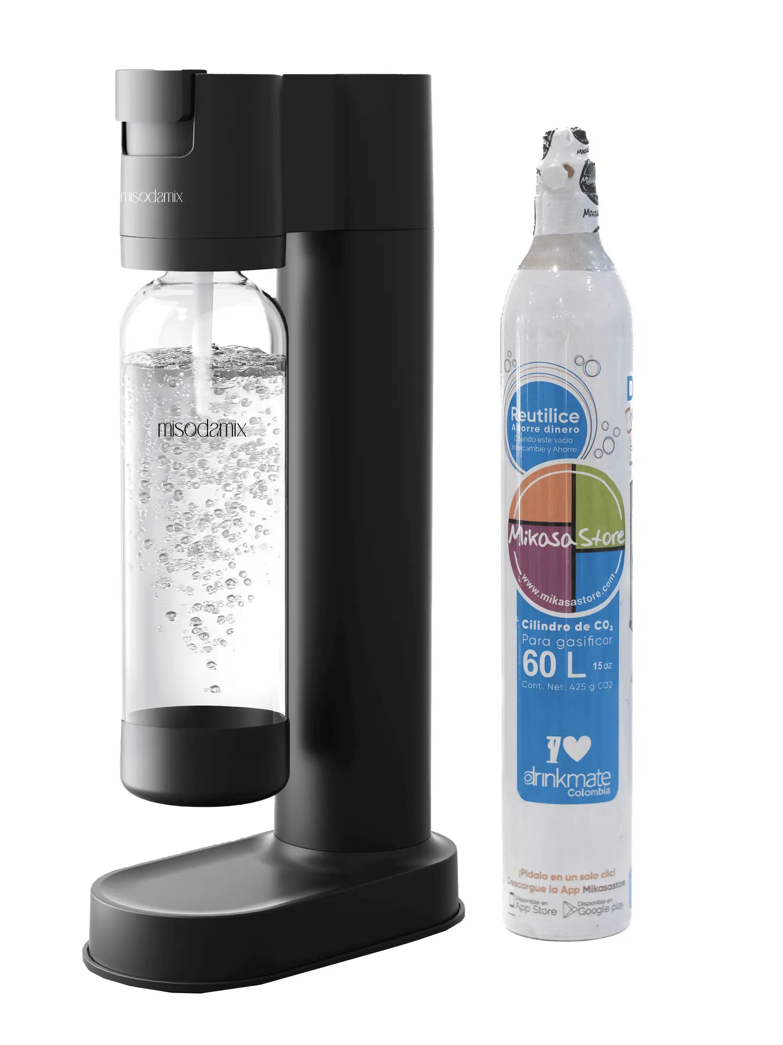 Máquina gasificadora de agua MISODAMIX Fizzy Negra