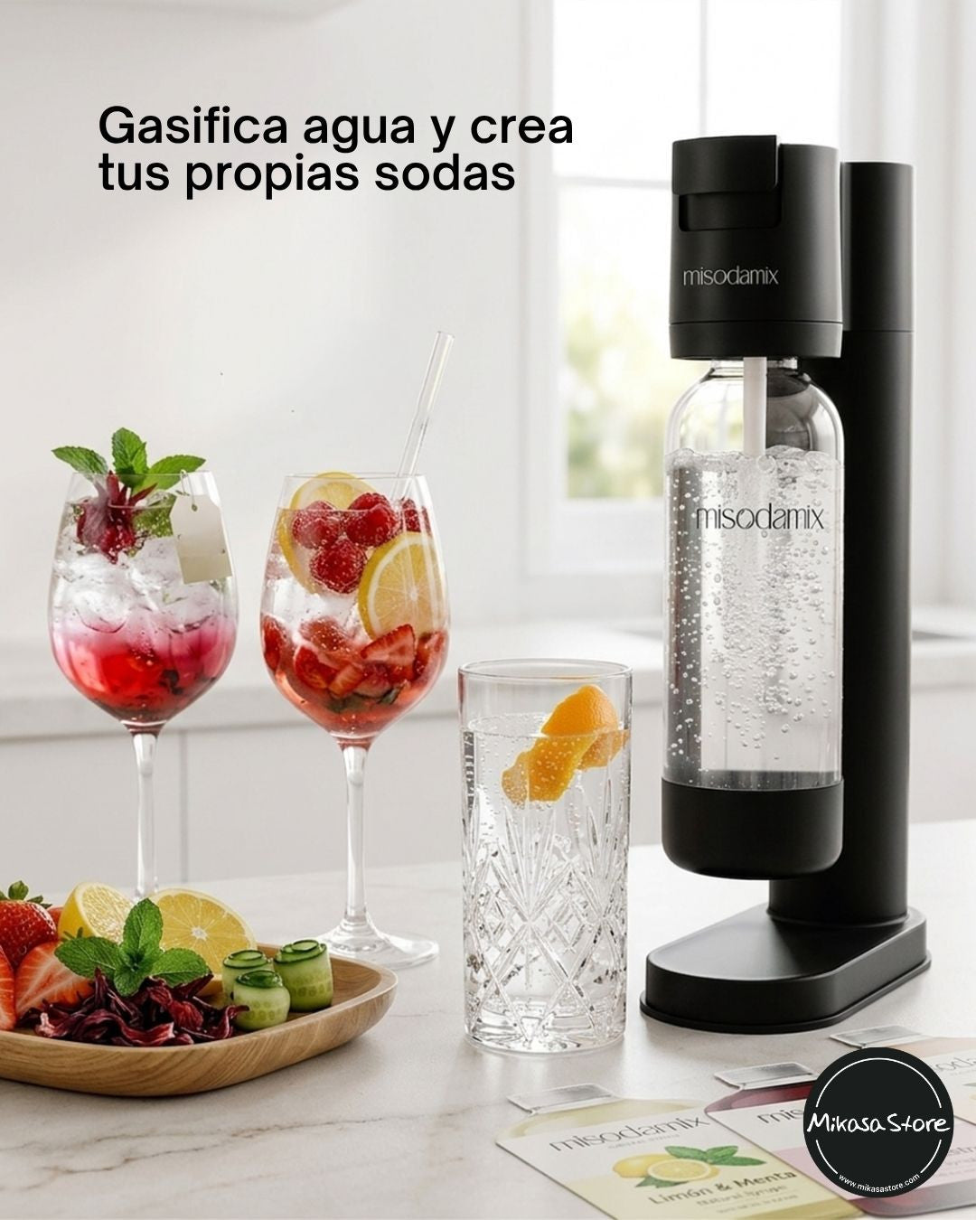 Máquina gasificadora de agua MISODAMIX Fizzy Negra
