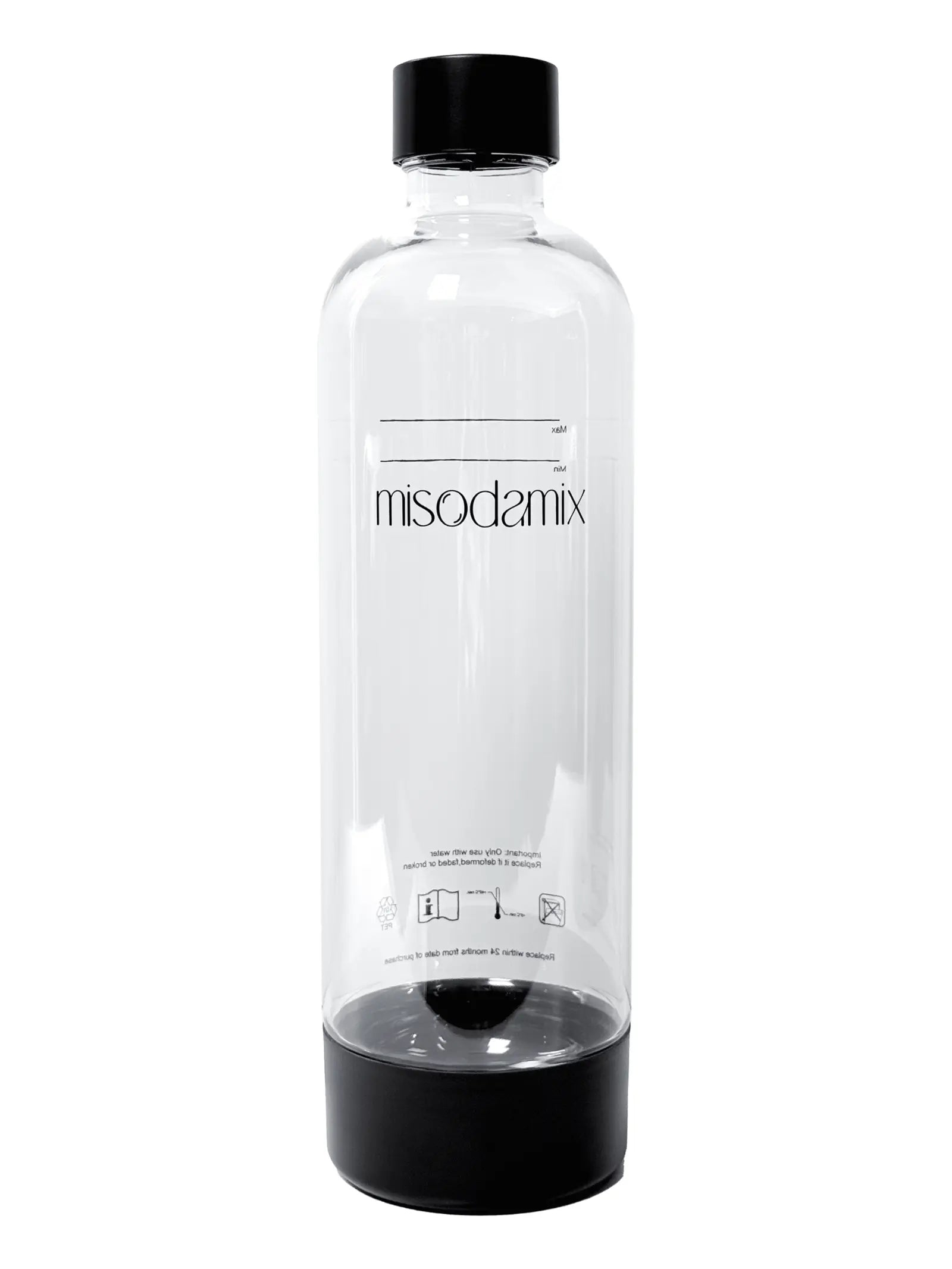 Combo Máquina gasificadora de agua MISODAMIX FIZZY Negra+ Botella 1Litro