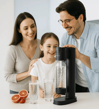 Combo Máquina gasificadora de agua MISODAMIX FIZZY Negra+ Botella 1Litro