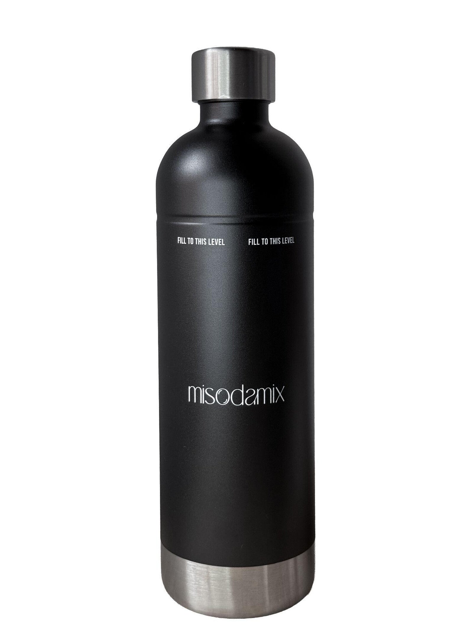 Botella Acero Inoxidable Misodamix Negra Para Gasificadora