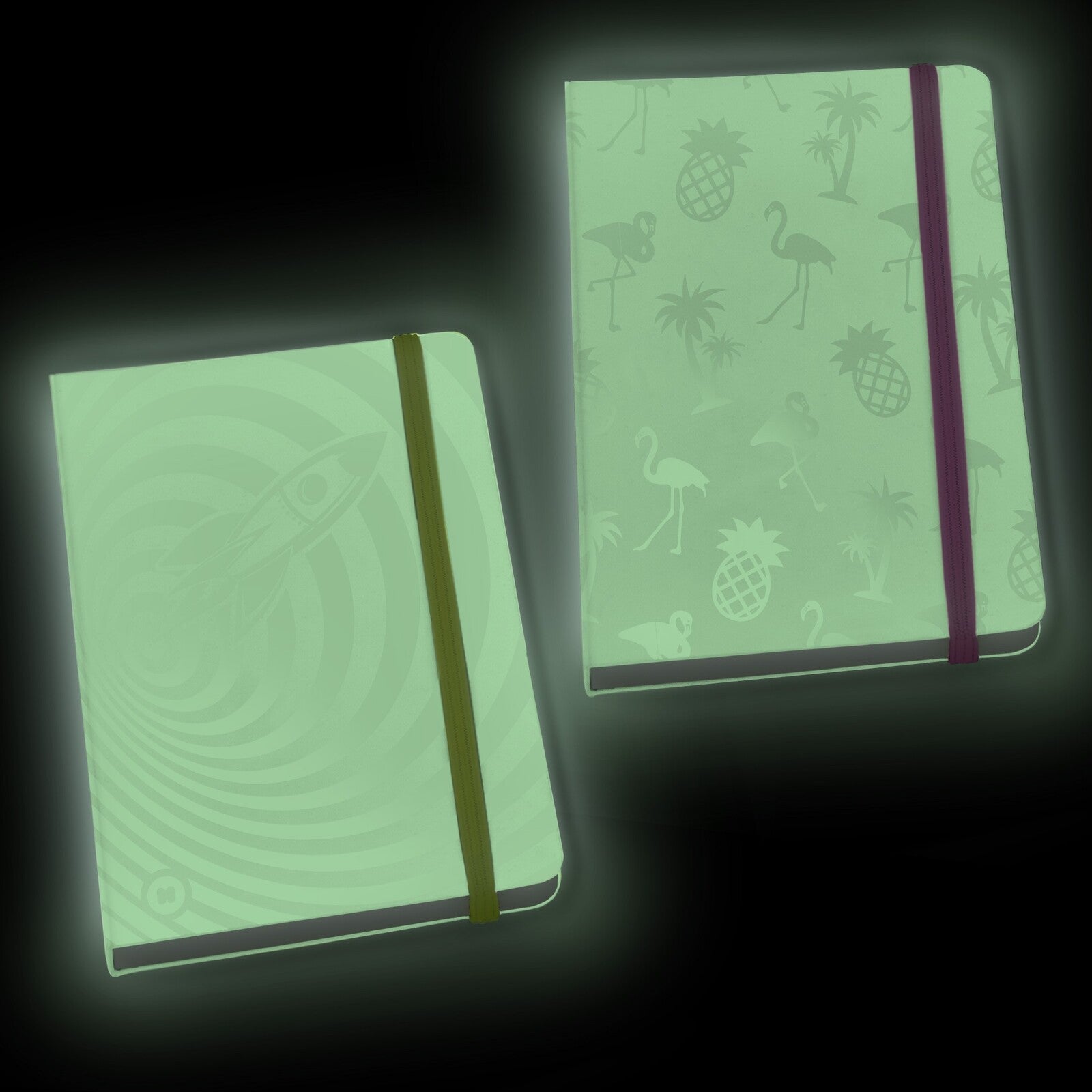 Libreta que brilla en la oscuridad Cohete