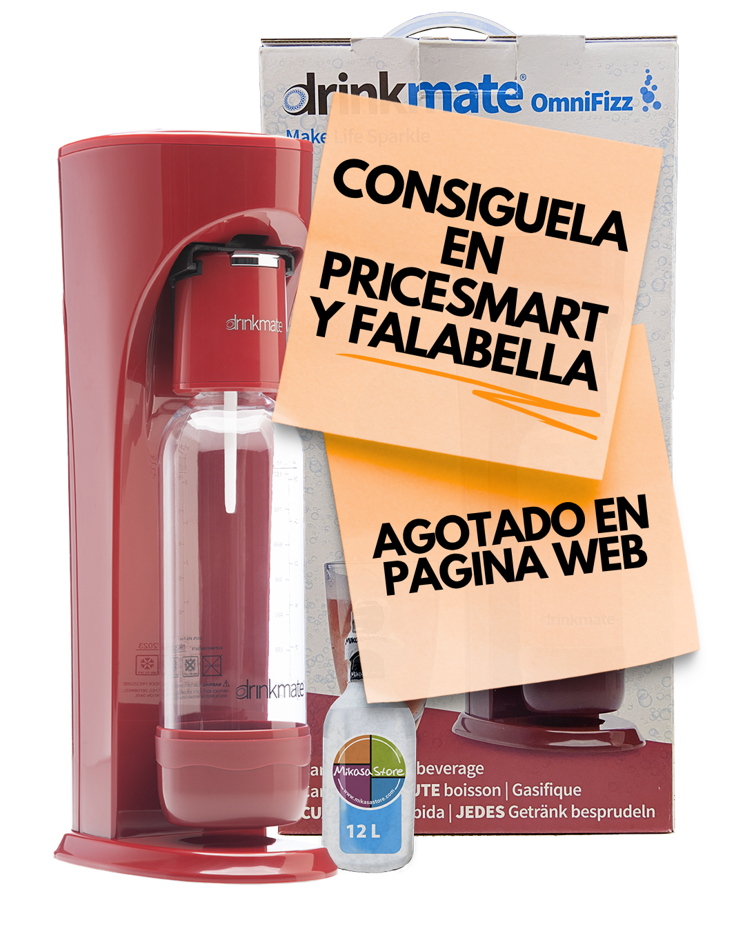 Máquina Roja Para Hacer Agua Con Gas Y Gaseosa Drinkmate