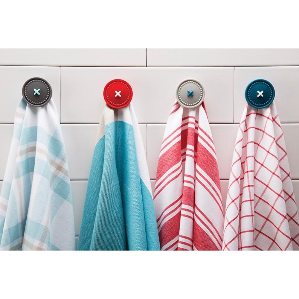 SOPORTE PARA TOALLAS DE COCINA MAGNÉTICO COLOR AZUL Y ROJO  - BOTÓN