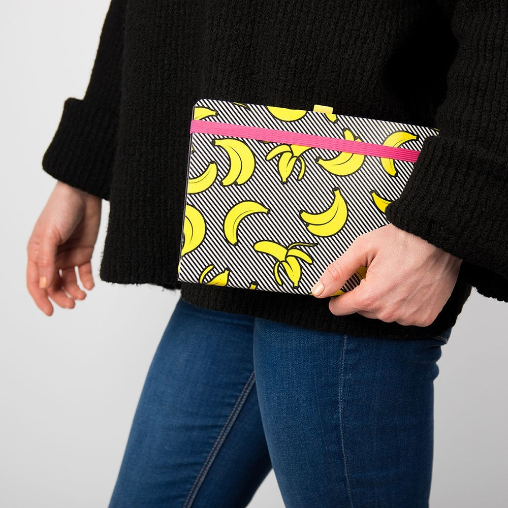 LIBRETA 190 HOJAS BANANAS GRIS