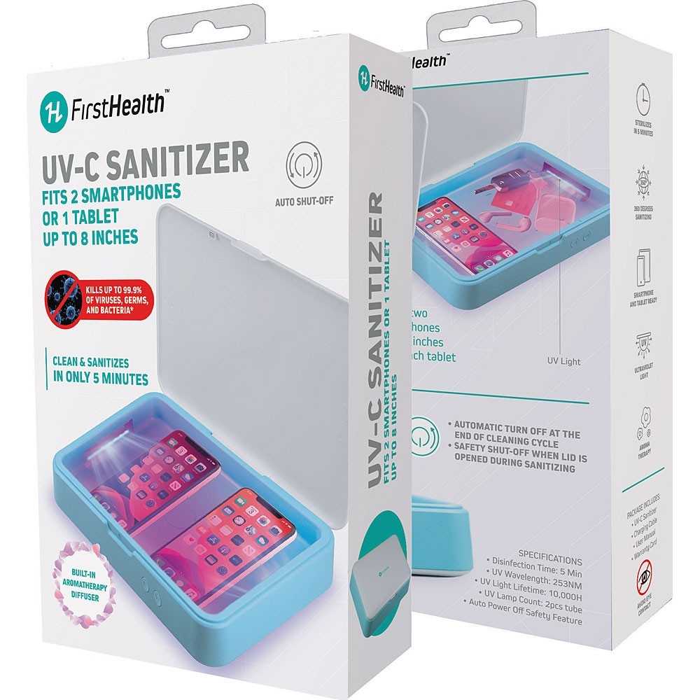 Caja desinfectante con luz UV para 2 Teléfonos o 1 tableta
