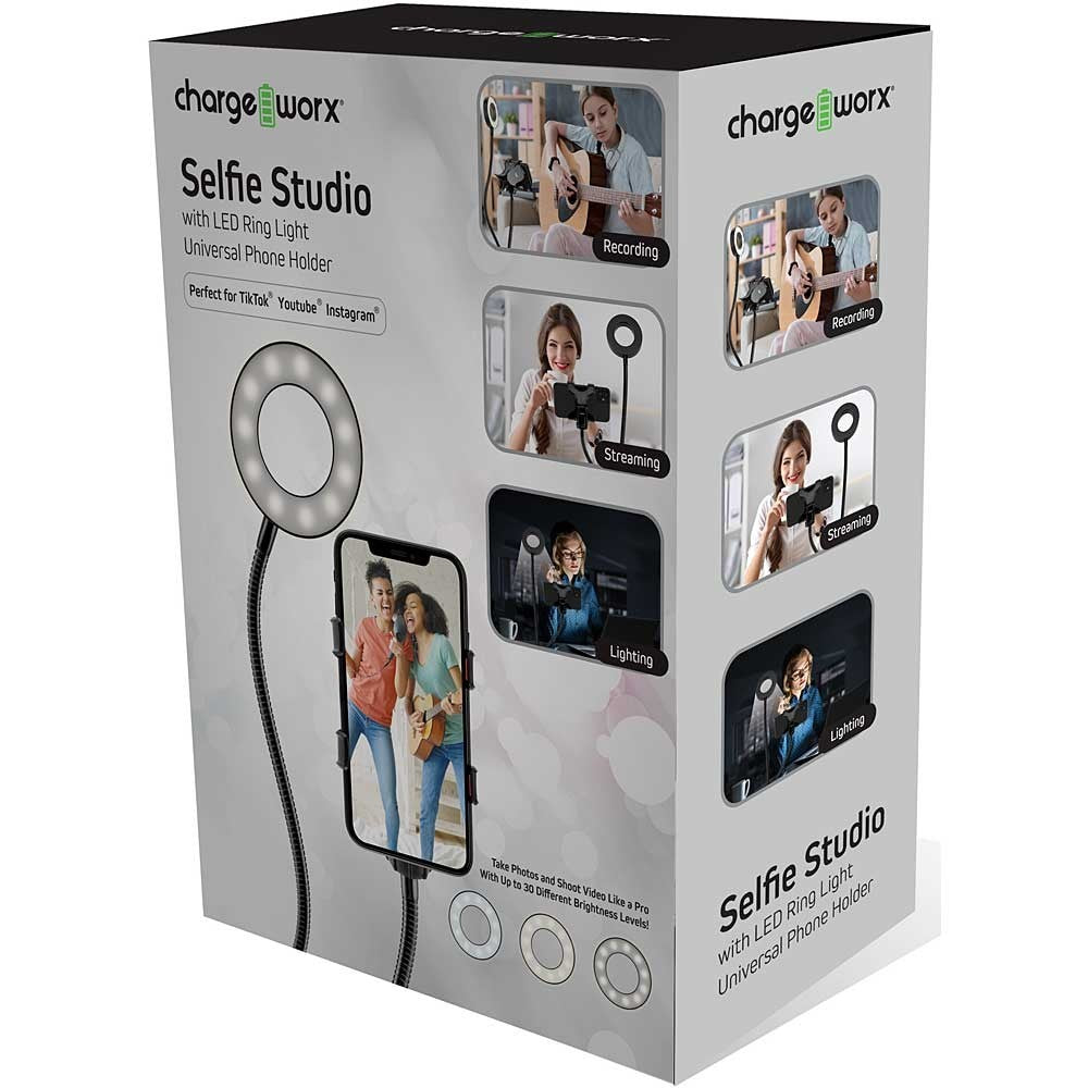 Estudio selfie con anillo de luz LED
