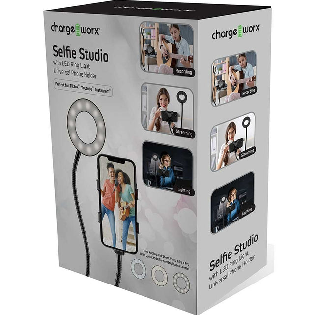 Estudio selfie con anillo de luz LED