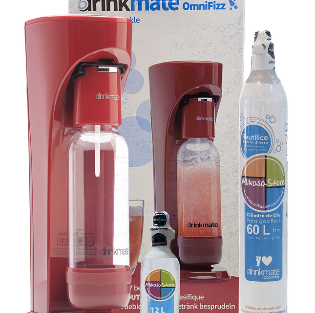 Combo Máquina Roja para hacer agua con gas y gaseosa + Cilindro de repuesto