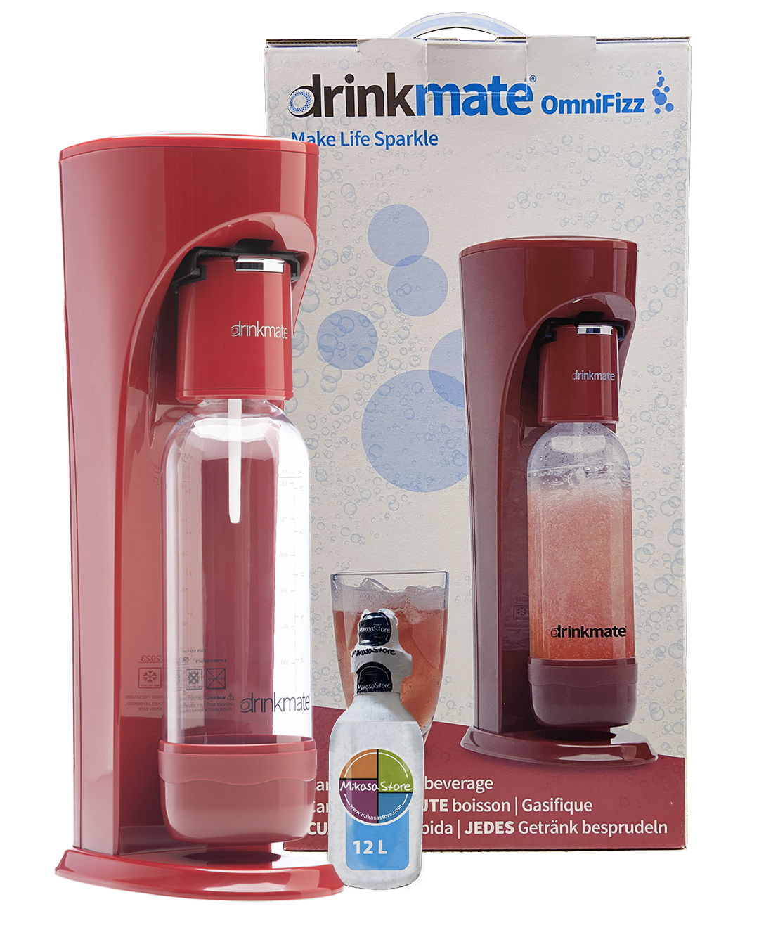Máquina Roja Para Hacer Agua Con Gas Y Gaseosa Drinkmate