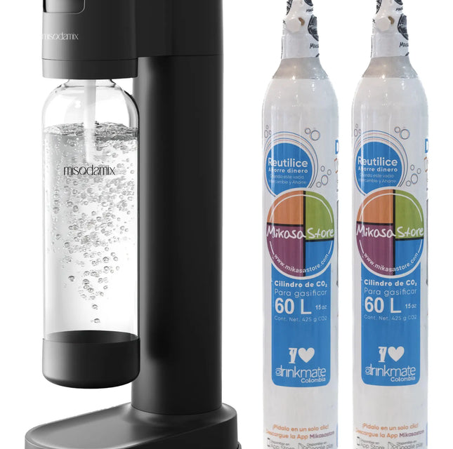 Combo Máquina gasificadora de agua MISODAMIX FIZZY + 1 Cilindro Repuesto