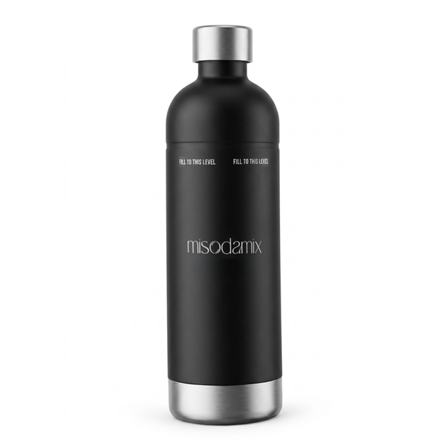 Botella Acero Inoxidable Misodamix Negra Para Gasificadora