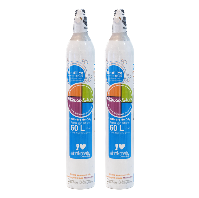 Combo 2 Cilindros de Repuesto De Gas Drinkmate Sodastream Philips