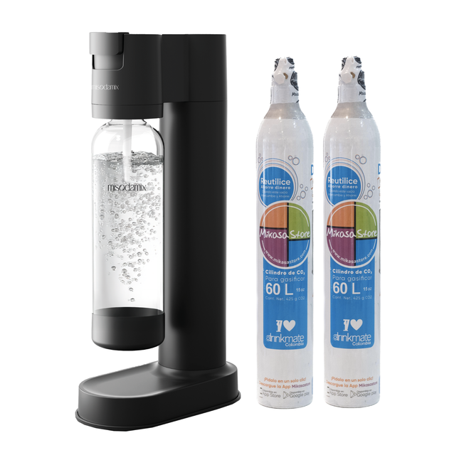Combo Máquina gasificadora de agua MISODAMIX FIZZY + 1 Cilindro Repuesto