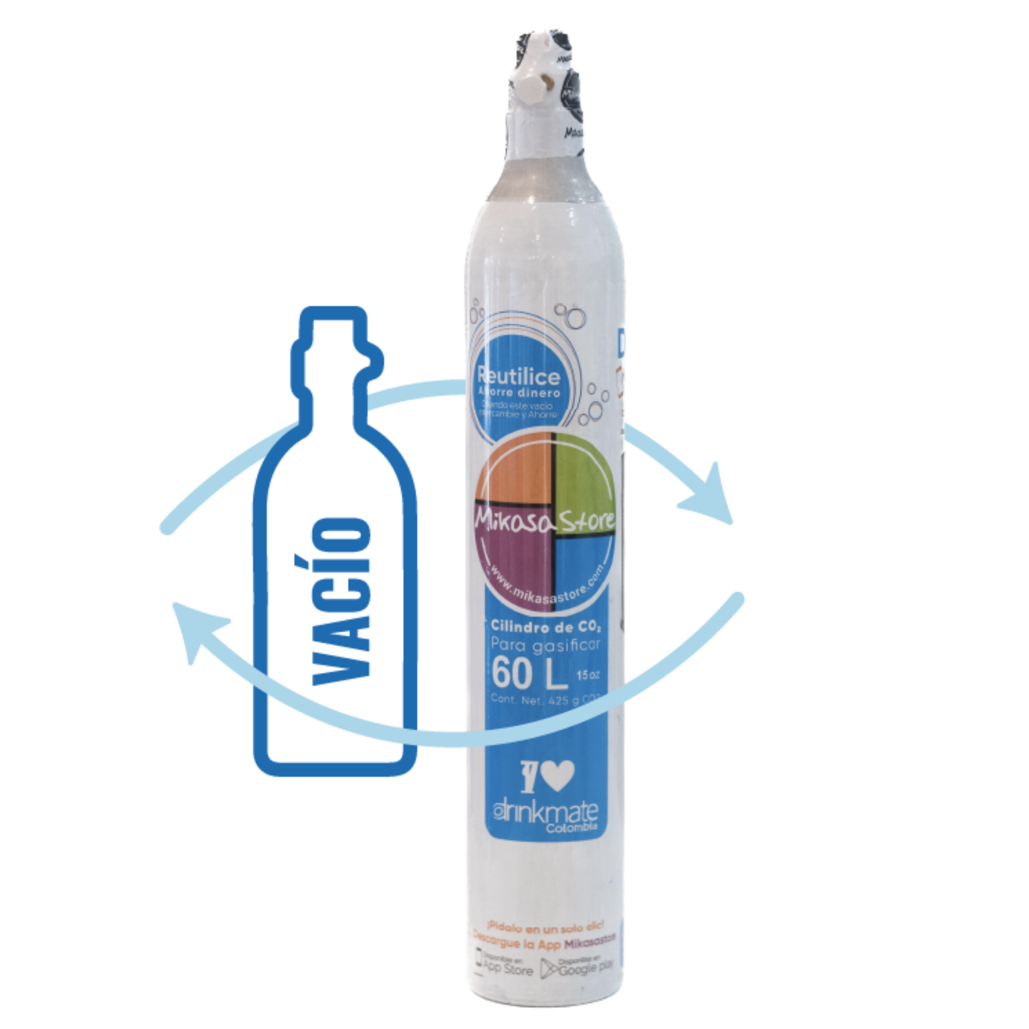 Recarga Cilindro de Gas - iSODA Sodastream Drinkmate Philips