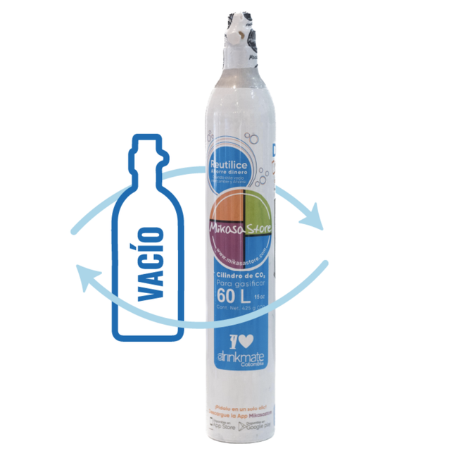 Recarga Cilindro de Gas - iSODA Sodastream Drinkmate Philips