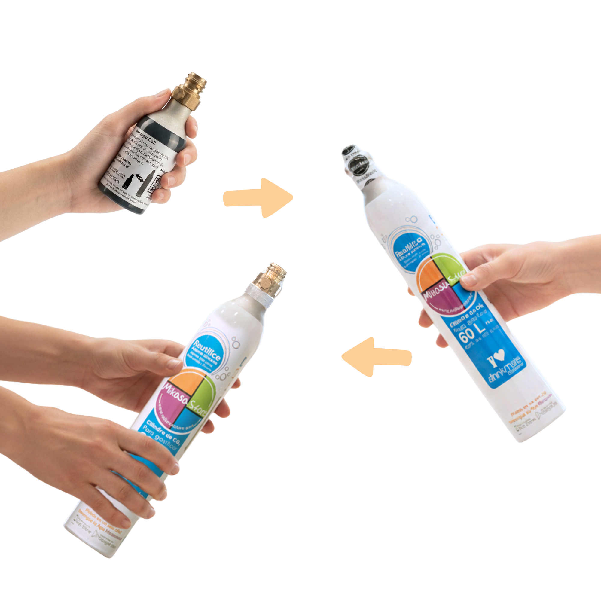 Recarga Cilindro de Gas - Drinkmate iSODA Sodastream Philips Misodamix